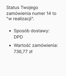 Pełna odpowiedź agenta w oknie czatu: status, sposób dostawy i wartość zamówienia