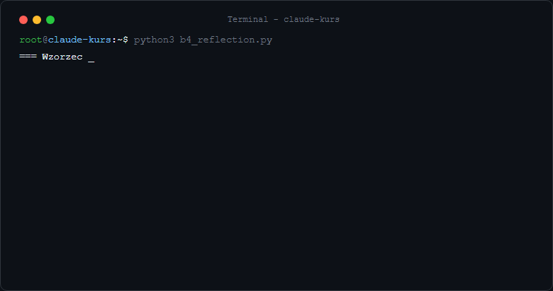 Wynik: petla refleksji - REJECTED w iteracji 1, ACCEPTED po poprawce w iteracji 2
