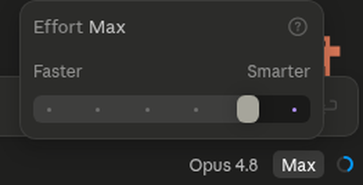 Suwak effort w aplikacji desktopowej na max