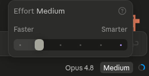 Suwak effort w aplikacji desktopowej na medium