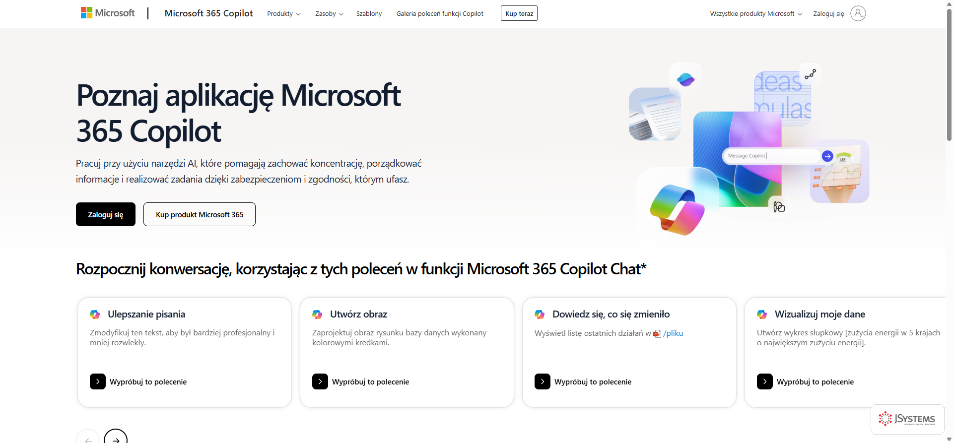 Microsoft 365 Copilot - strona główna po polsku z przykładami użycia
