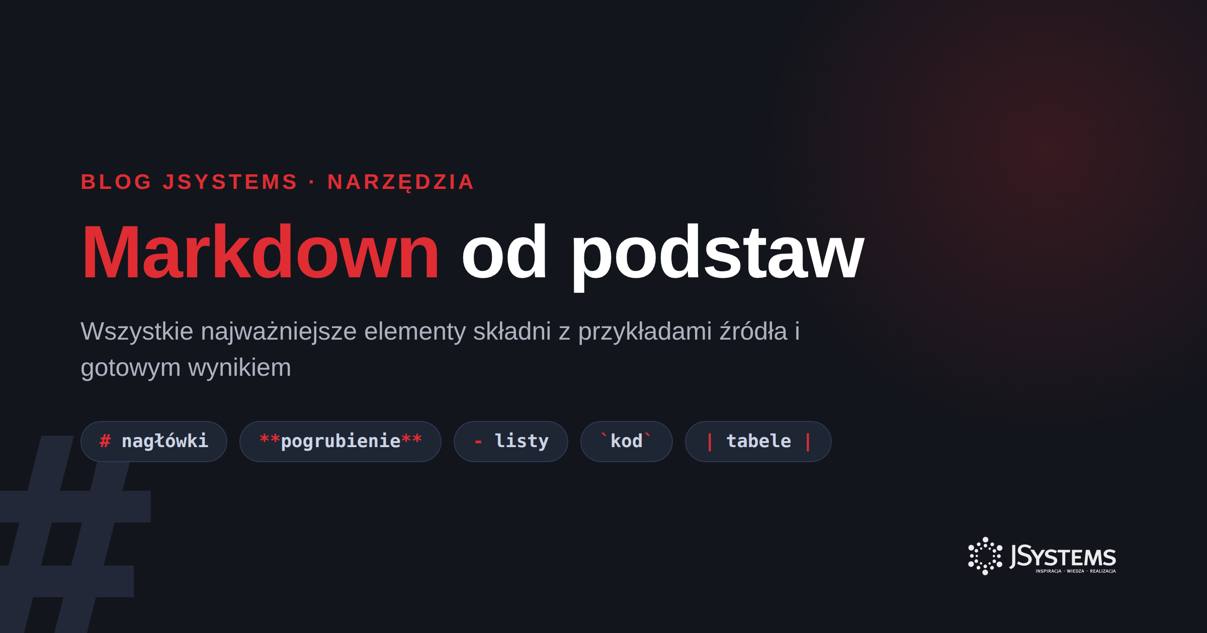 Markdown od podstaw &mdash; wszystkie najważniejsze elementy składni.
