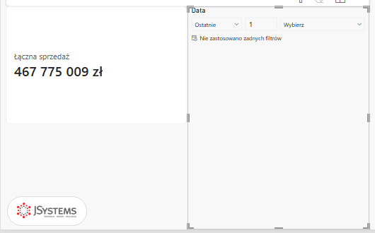 Fragmentator daty względnej w Power BI z polami Ostatnie, 1 i Wybierz oraz napisem Nie zastosowano żadnych filtrów