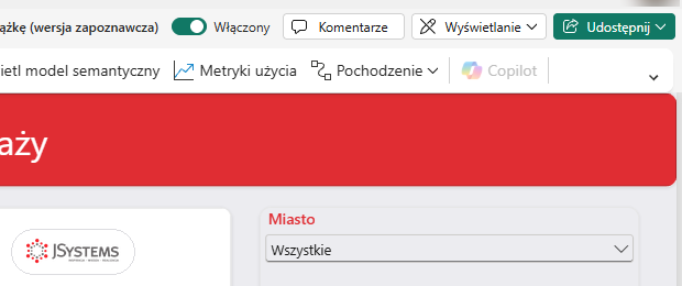 Lista trybów raportu w usłudze Power BI: Edycja, wprowadź jakiekolwiek zmiany, oraz Wyświetlanie, wyświetl, ale nie wprowadzaj żadnych zmian