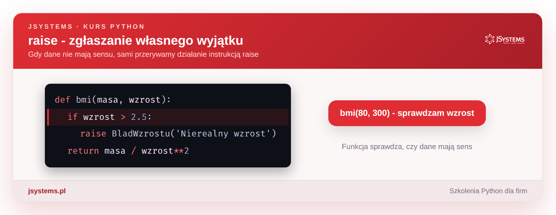 Animacja raise - zgłaszanie własnego wyjątku